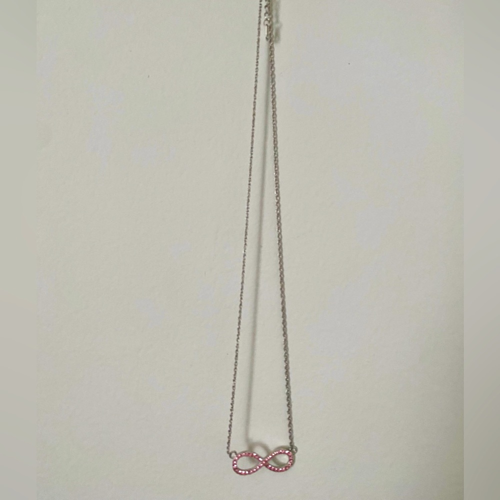Infinite ♾️ Love Sterling Silver Pink Accented Necklace